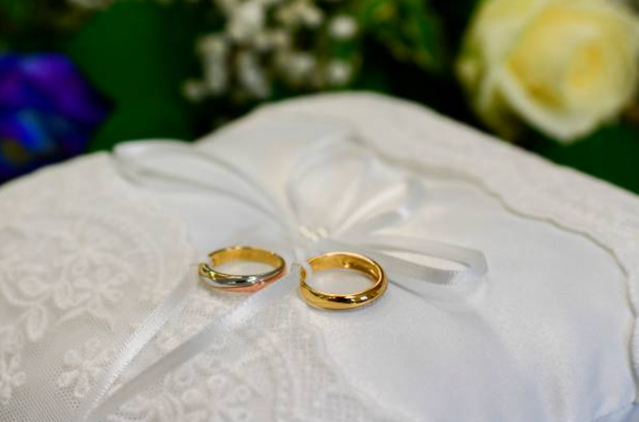 Wedding rings at a wedding ceremony